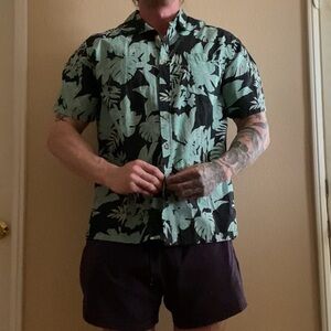 Floral Zumiez x Cooke Street blue skater graphic tee short sleeve indie shirt